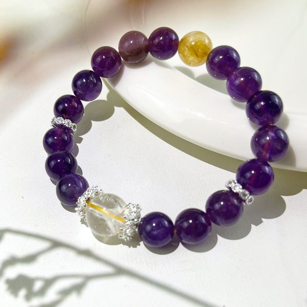 Amethyst Golden Quartz Women's Exquisite Bracelet - 图片 4