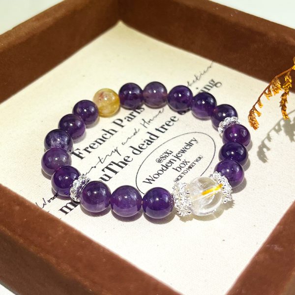 Amethyst Golden Quartz Women's Exquisite Bracelet - 图片 6
